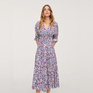 MANGO Floral Midi Dress